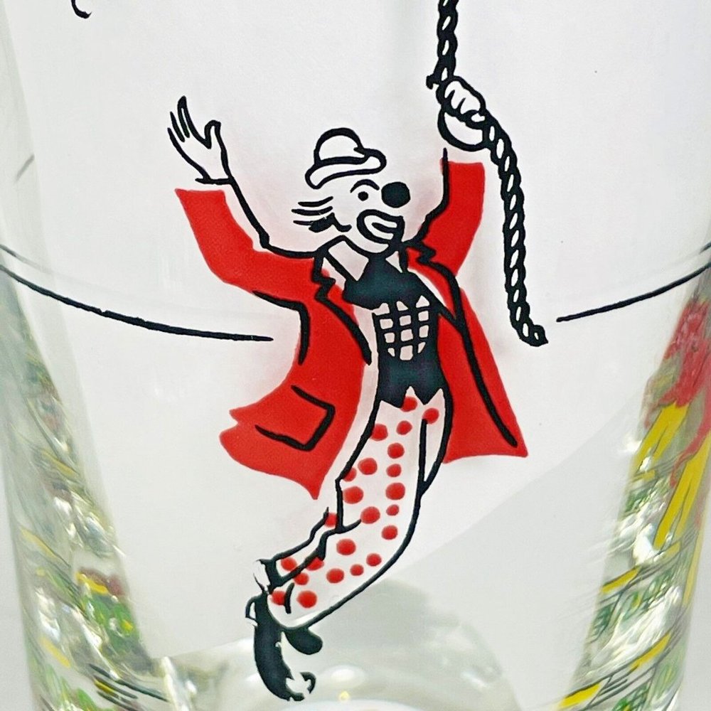 Vintage Libbey Glass Co. Fun Circus Highball Glasses 16 Ounce Tumbler Gold Rim - Picture 9 of 16